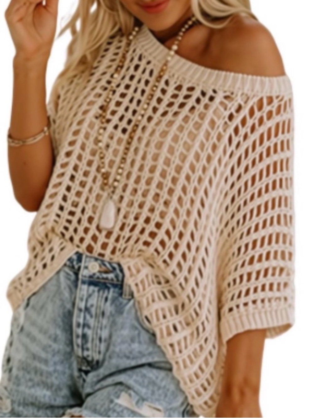 Crochet hollow cover up top